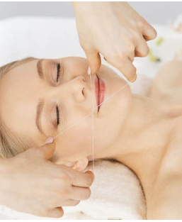 Epilation au fil -  lèvre + menton
